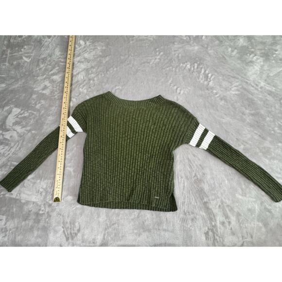 Hollister Sweaters Hollister Sweater Green Striped X-Small Slouchy Ribbed - Picture 2 of 6